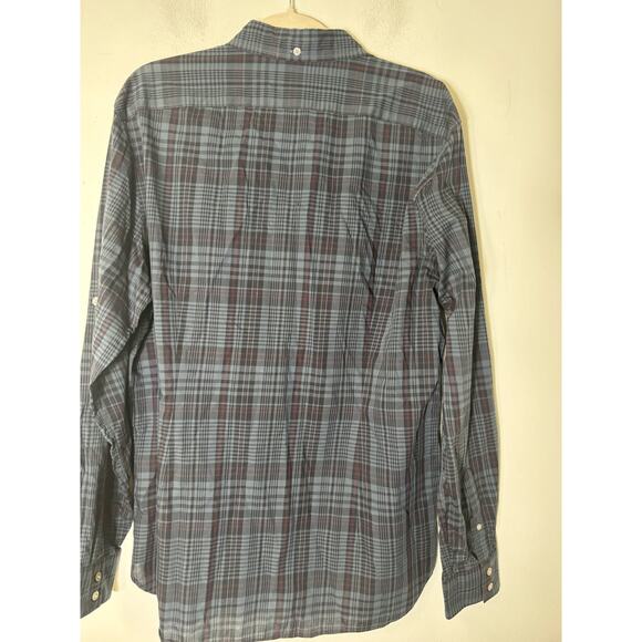 Men's John Varvatos Dark Green and Black Plaid Long Sleeve Button Down Shirt SzM - Picture 3 of 3